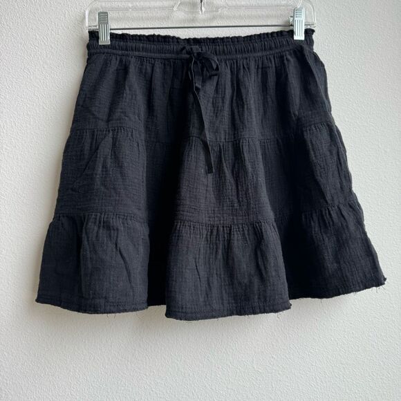 Aerie Bundle Pool To Party Ruffle Tiered Mini Skirt Flirty Pink Black Size XS /S - Picture 2 of 8